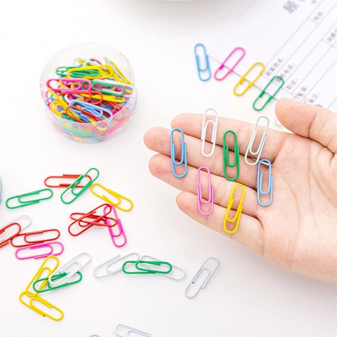 Hộp 100 kẹp giấy nhiều màu