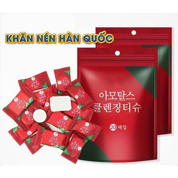 Túi 20 Khăn Lau Mặt Du Lịch Dạng Viên Nén Sử Dụng Một Lần Đa Ứng Dụng