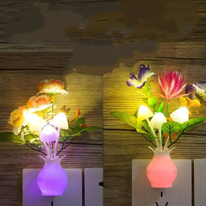Đèn Ngủ Led Cảm Biến Hình Cây Nấm Và Hoa Xinh Xắn