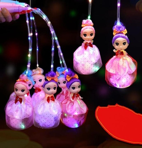 [WHNR00382] Đèn Lồng Trung Thu Công Chúa Búp Bê Chibi Phát Sáng Nhiều Màu Sắc