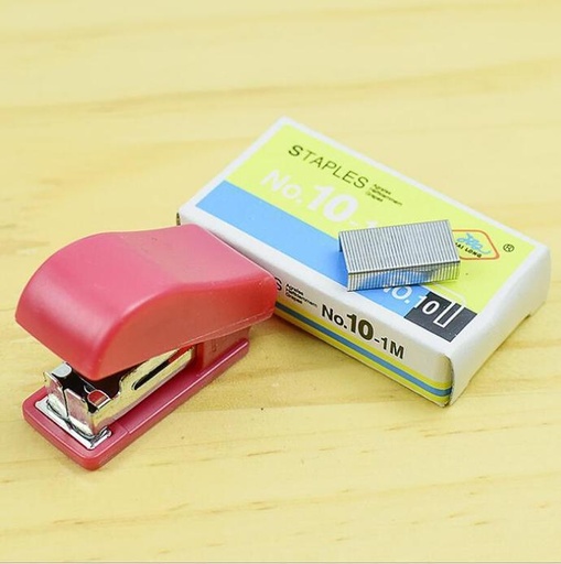 [WHNR00807] Dụng cụ bấm ghim mini  size 10 kèm 1 hộp kim